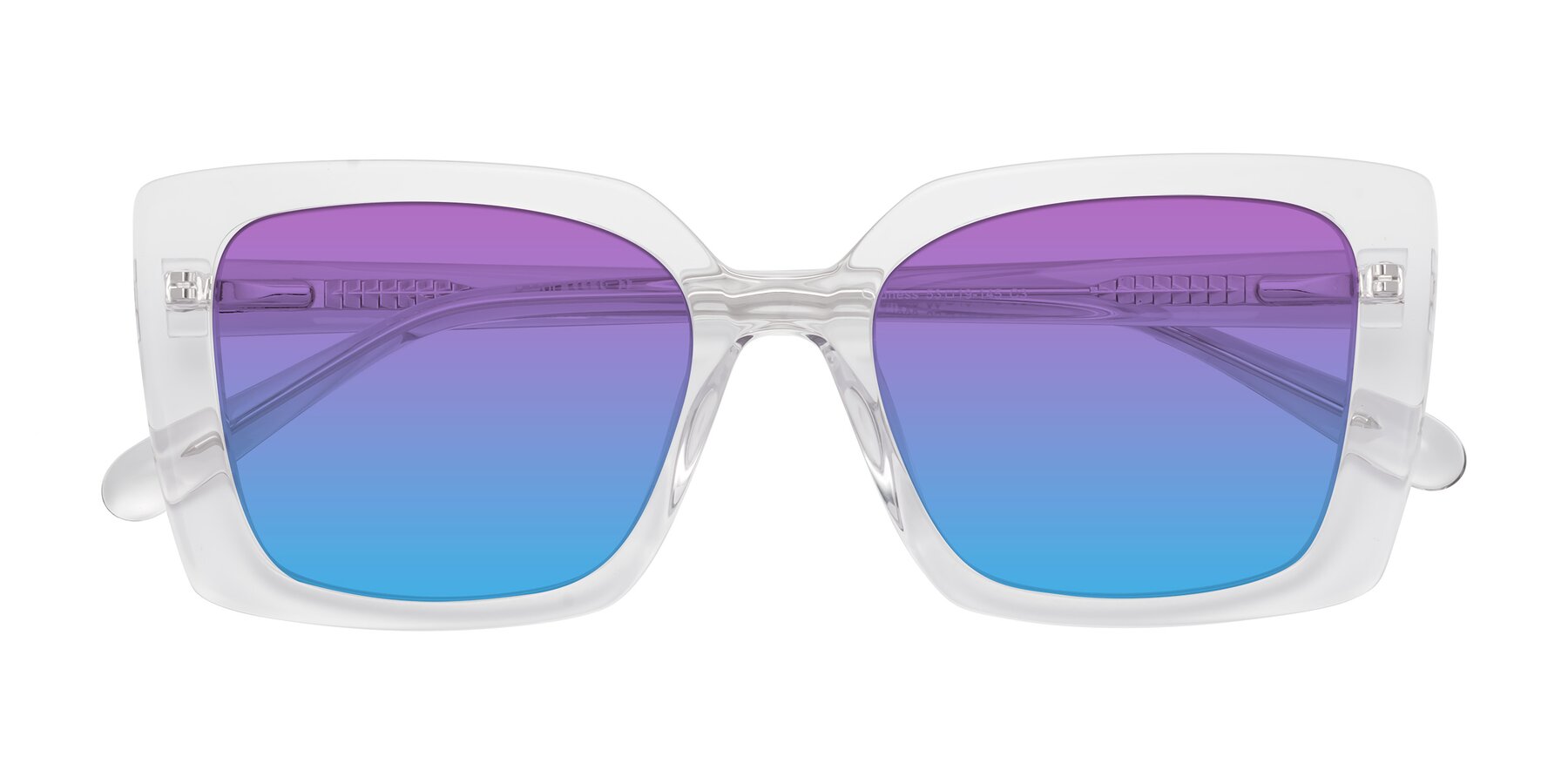 Folded Front of Godness in Clear with Purple / Blue Gradient Lenses