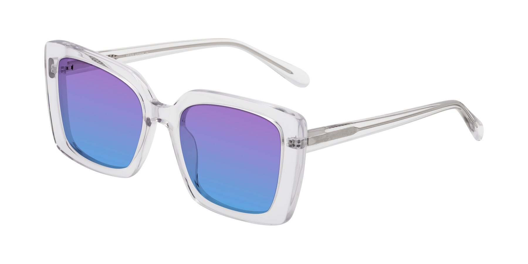 Angle of Godness in Clear with Purple / Blue Gradient Lenses