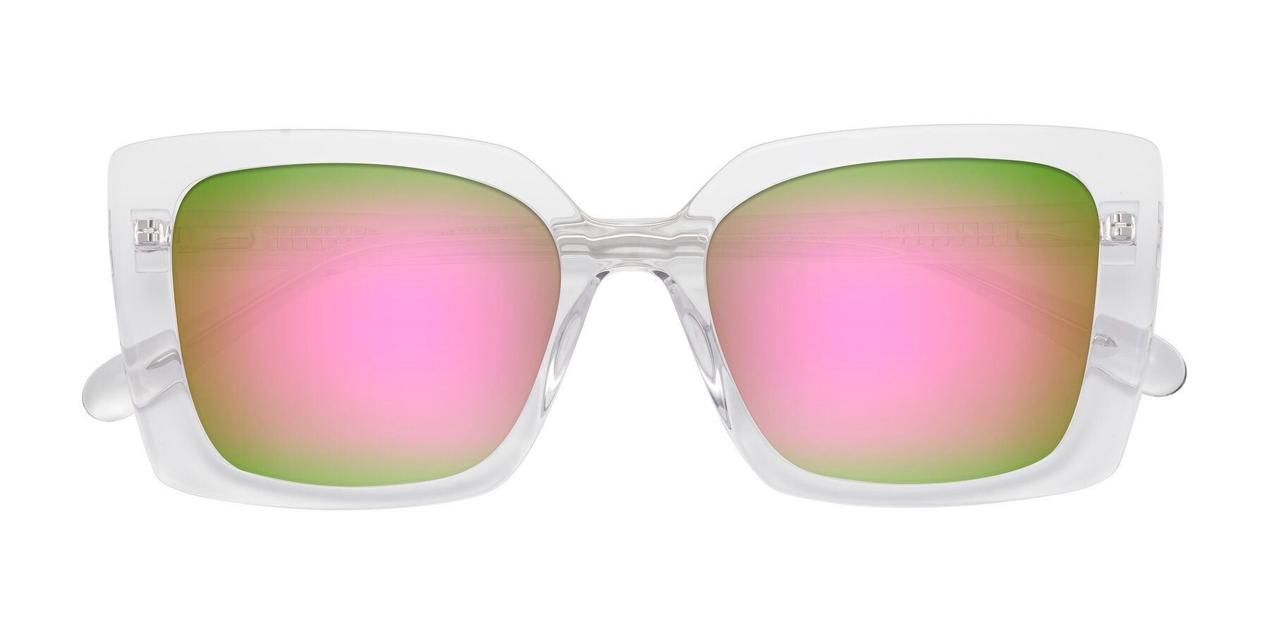 Folded Front of Godness in Clear with Pink Mirrored Lenses