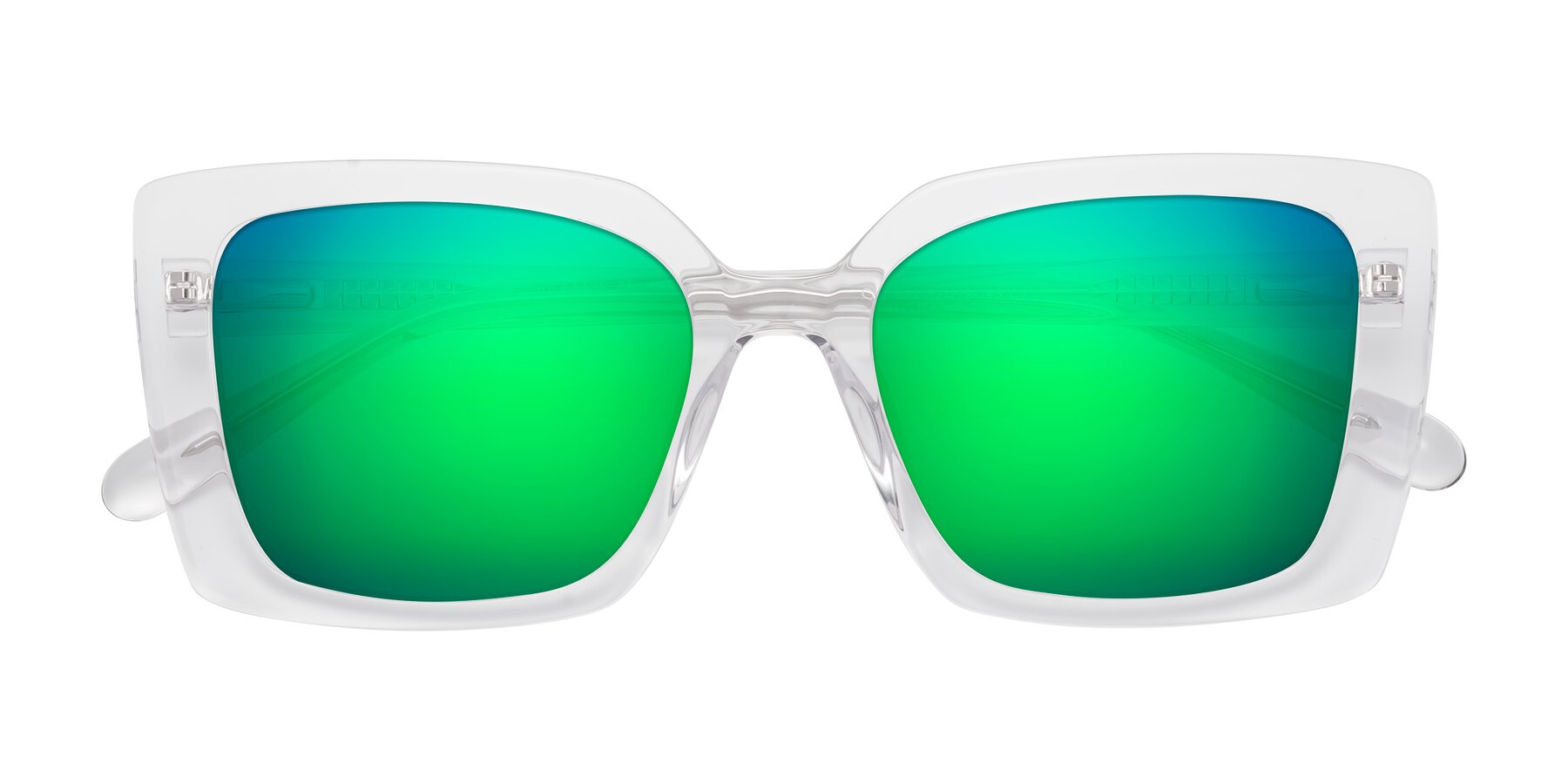 Folded Front of Godness in Clear with Green Mirrored Lenses