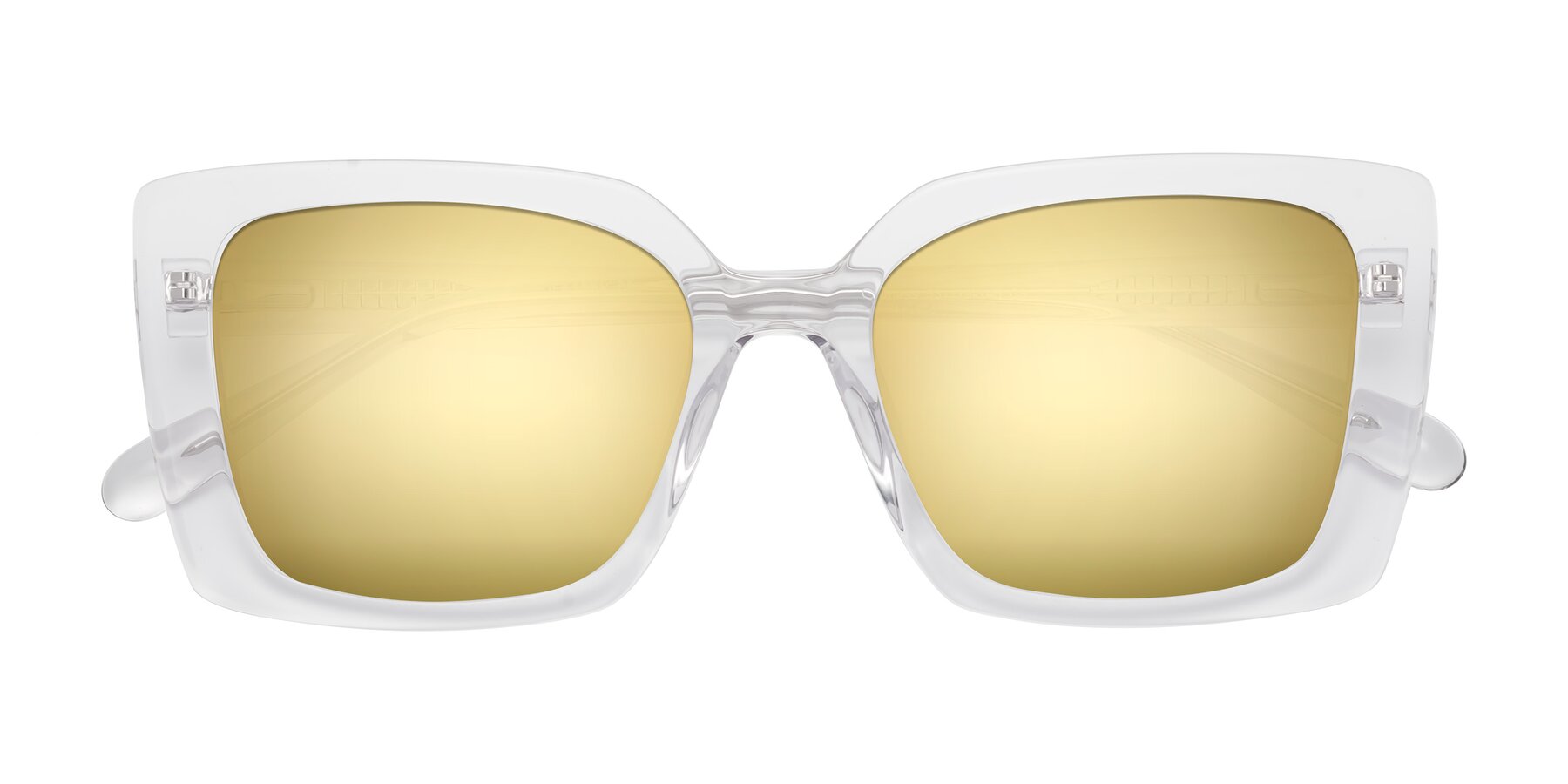 Folded Front of Godness in Clear with Gold Mirrored Lenses