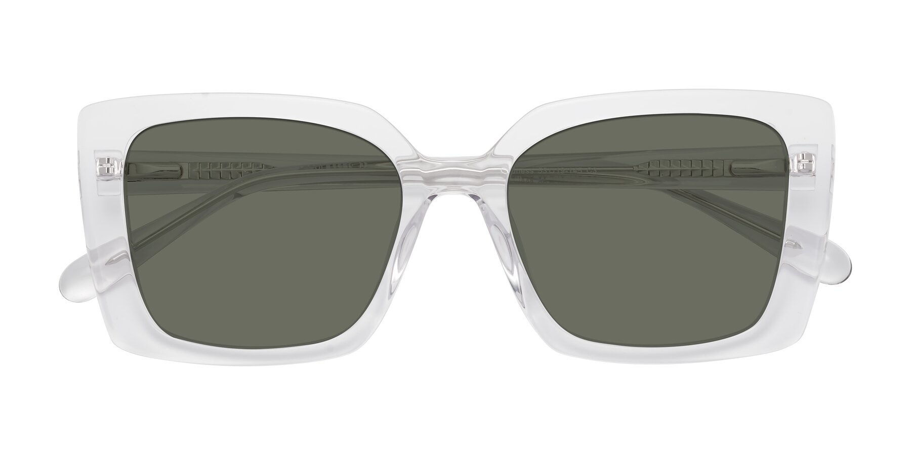 Folded Front of Godness in Clear with Gray Polarized Lenses