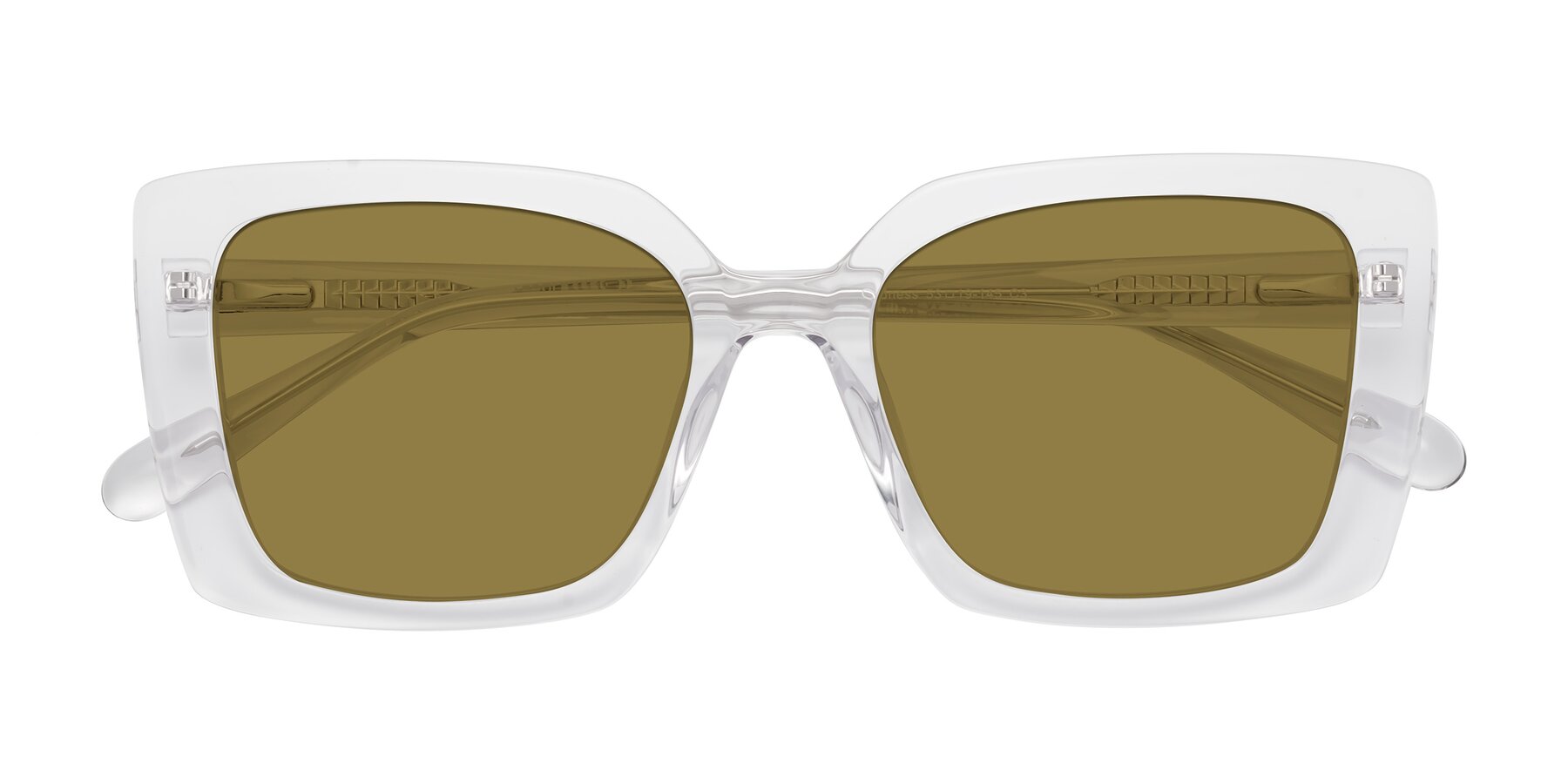 Folded Front of Godness in Clear with Brown Polarized Lenses