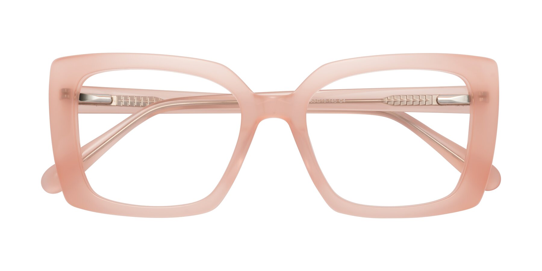 Folded Front of Godness in Coral Pink with Clear Eyeglass Lenses