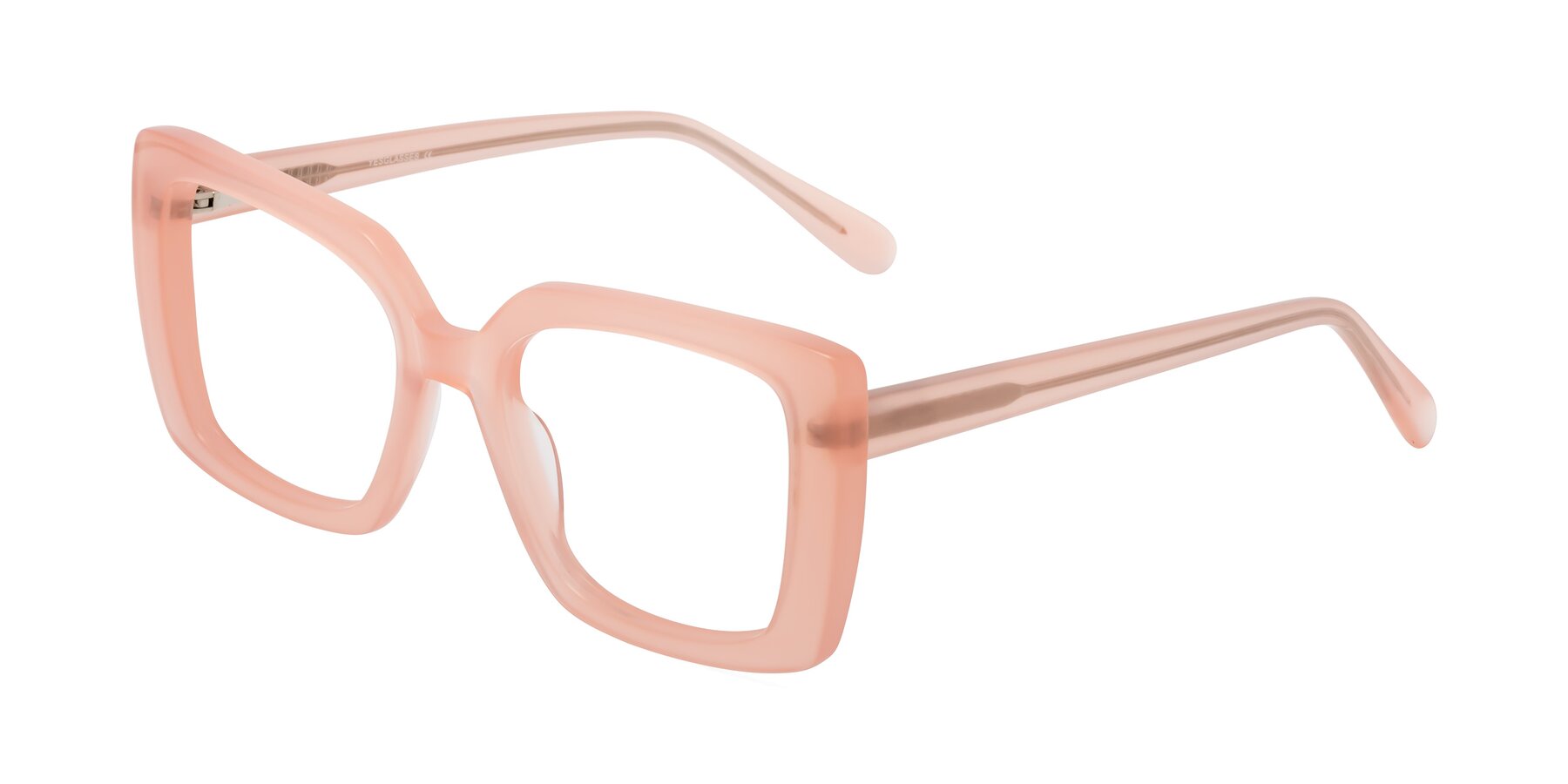 Angle of Godness in Coral Pink with Clear Eyeglass Lenses