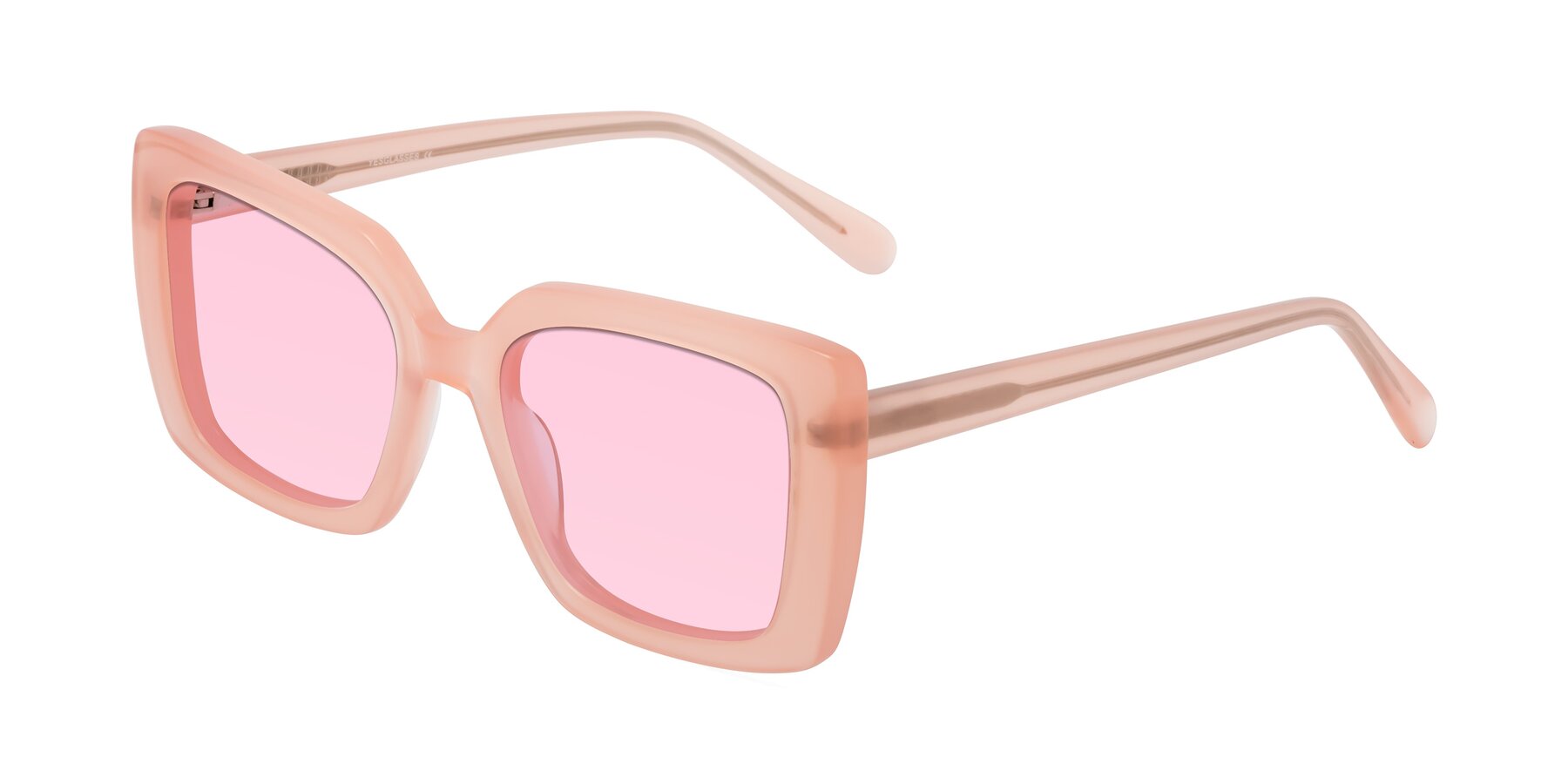 Angle of Godness in Coral Pink with Light Pink Tinted Lenses