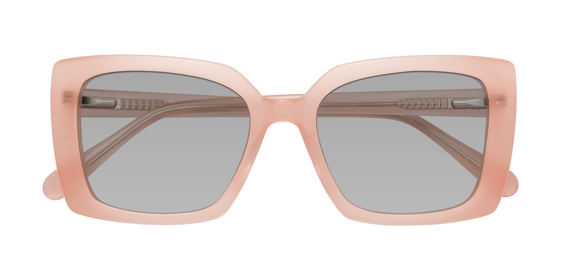 Folded Front of Godness in Coral Pink with Light Gray Tinted Lenses