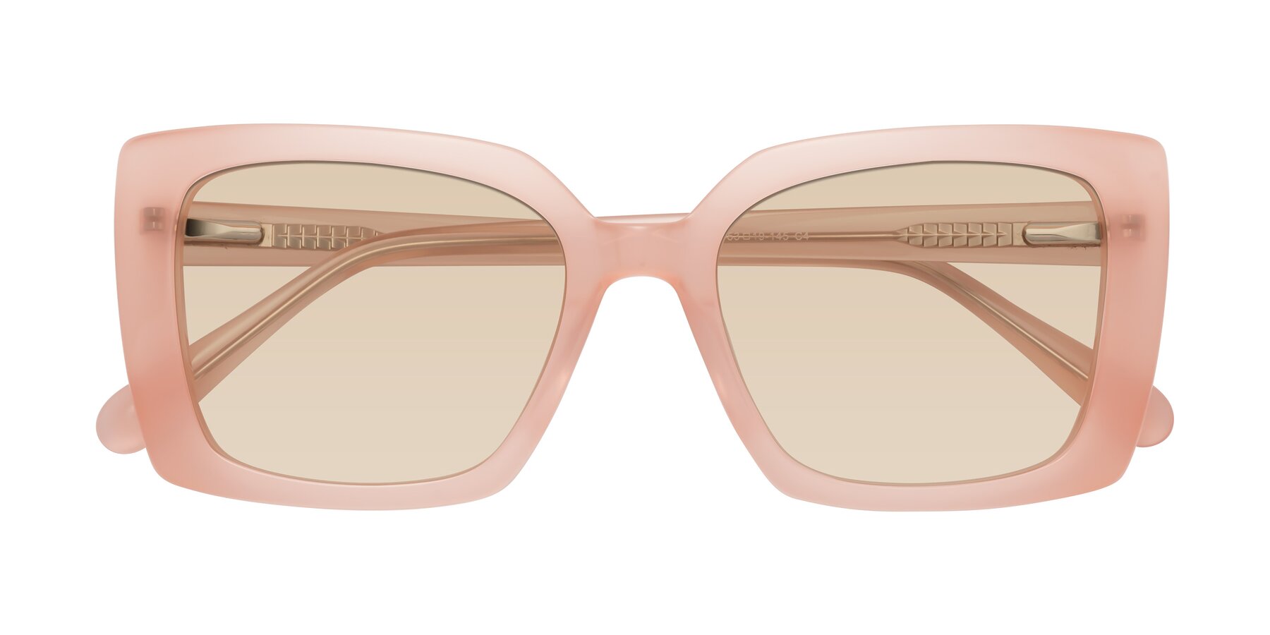 Folded Front of Godness in Coral Pink with Light Brown Tinted Lenses