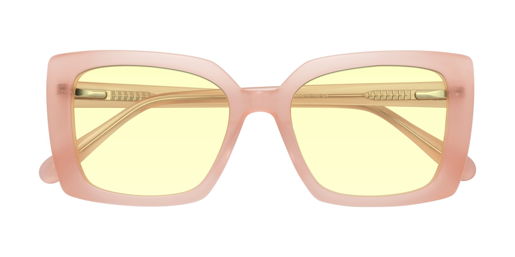 Folded Front of Godness in Coral Pink with Light Yellow Tinted Lenses