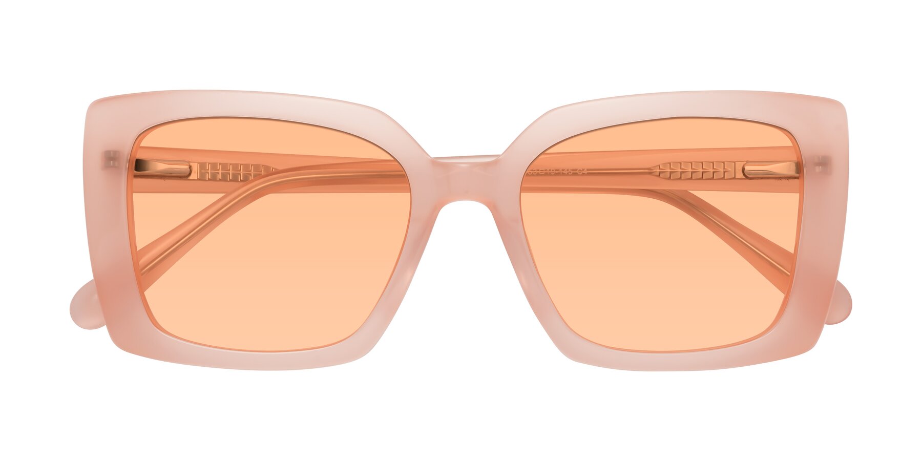 Folded Front of Godness in Coral Pink with Light Orange Tinted Lenses