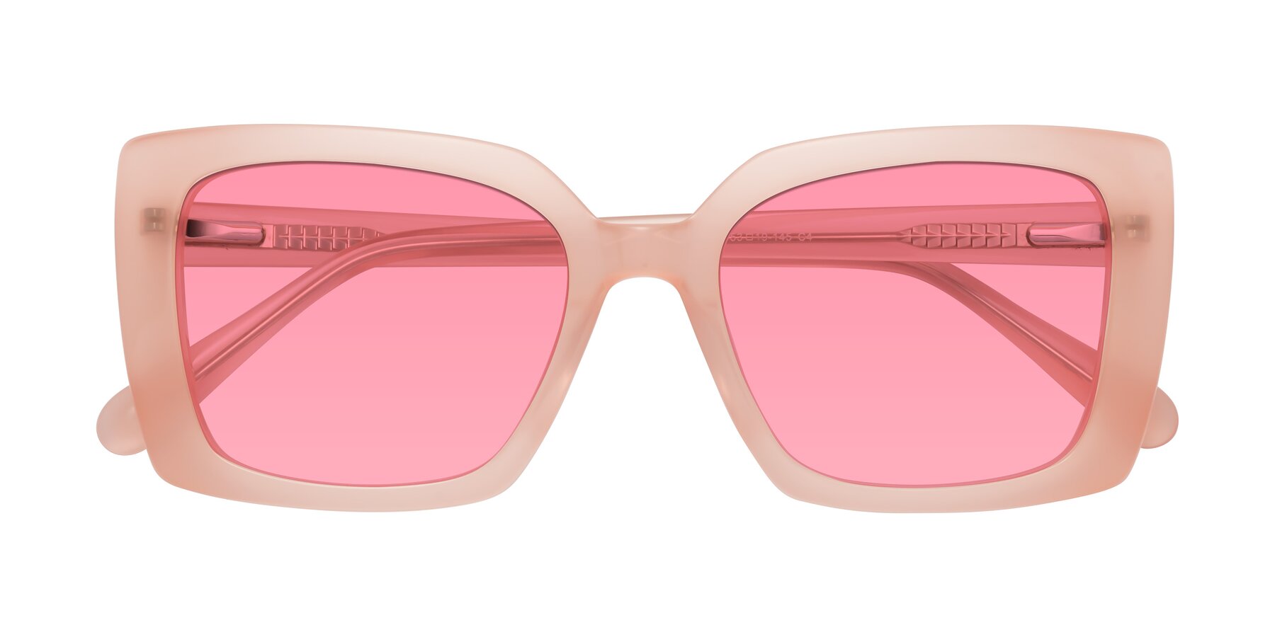 Folded Front of Godness in Coral Pink with Pink Tinted Lenses