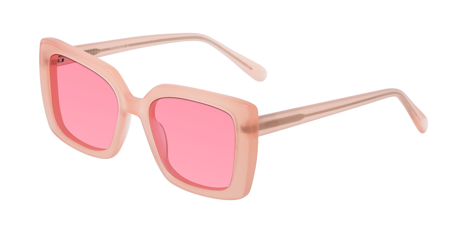 Angle of Godness in Coral Pink with Pink Tinted Lenses