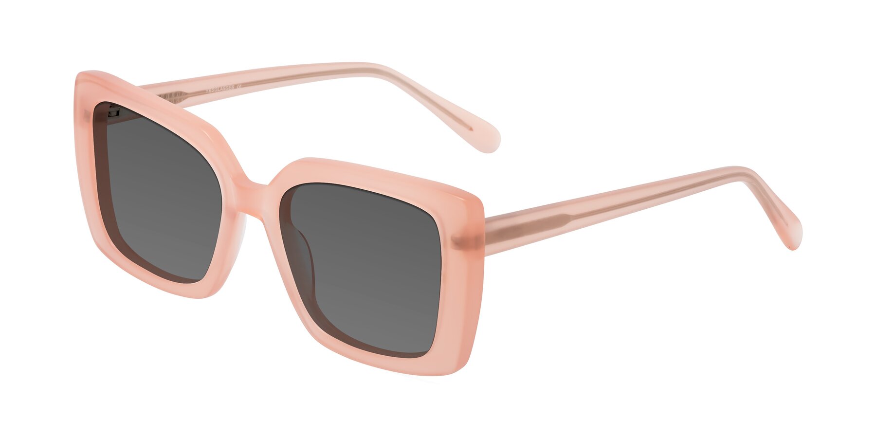 Angle of Godness in Coral Pink with Medium Gray Tinted Lenses