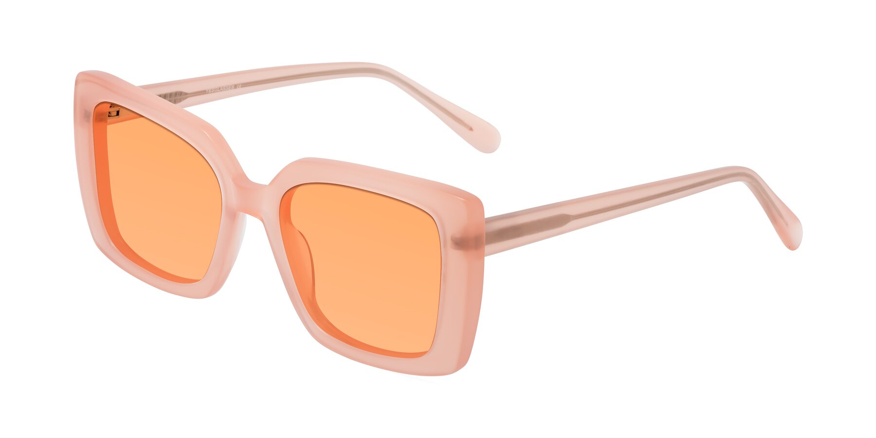 Angle of Godness in Coral Pink with Medium Orange Tinted Lenses