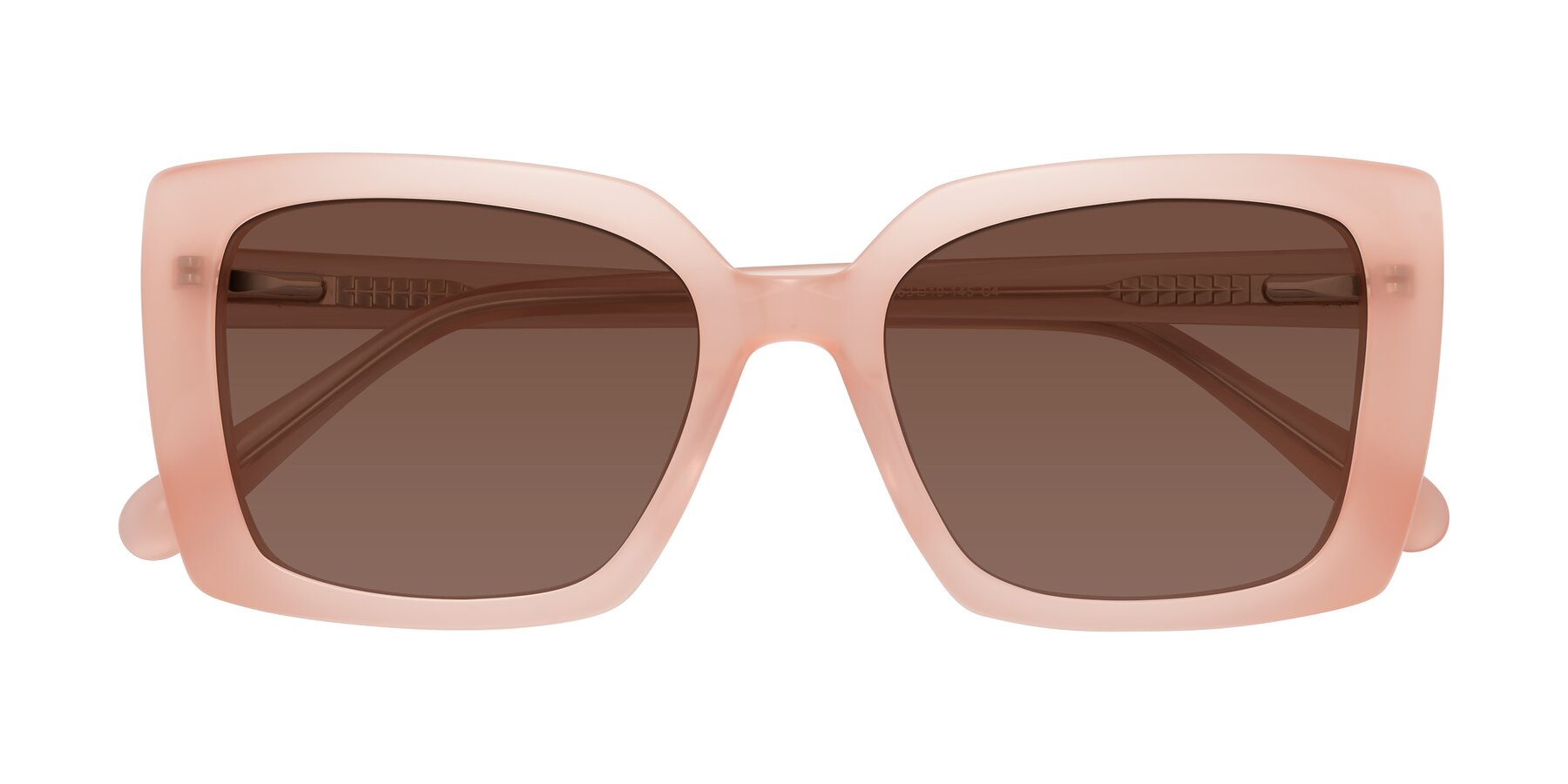 Folded Front of Godness in Coral Pink with Brown Tinted Lenses