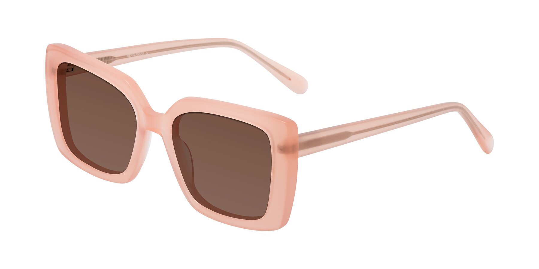 Angle of Godness in Coral Pink with Brown Tinted Lenses