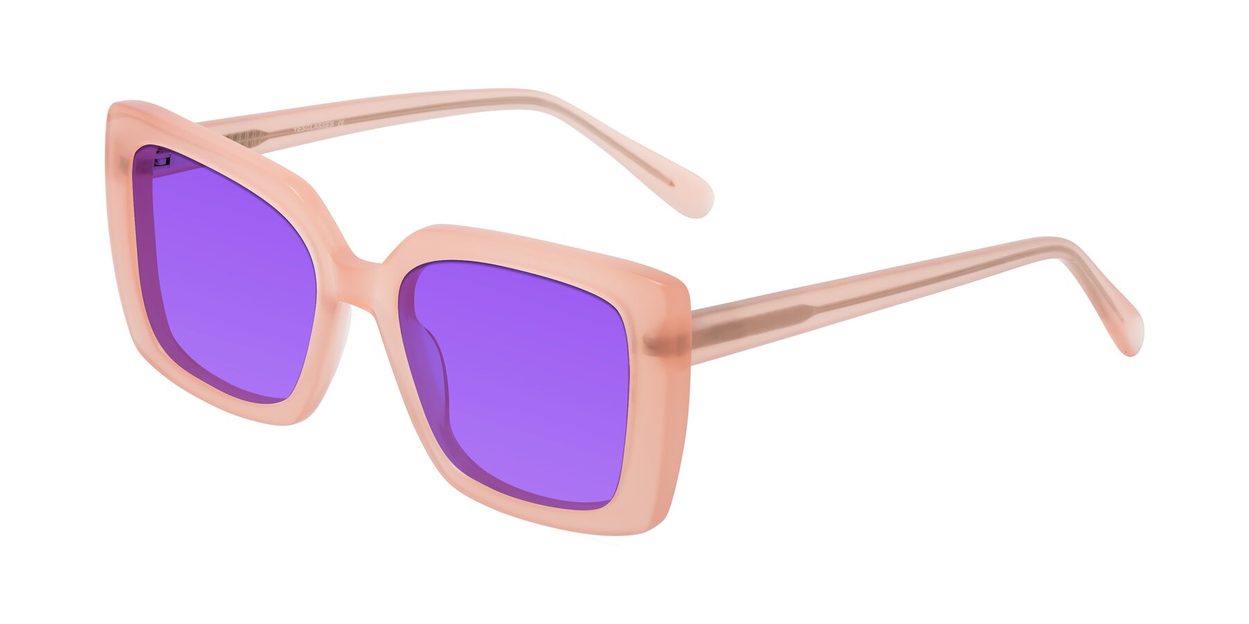 Angle of Godness in Coral Pink with Purple Tinted Lenses