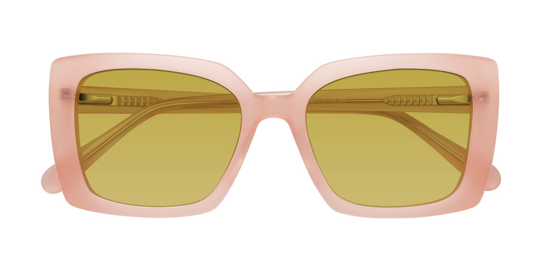 Folded Front of Godness in Coral Pink with Champagne Tinted Lenses