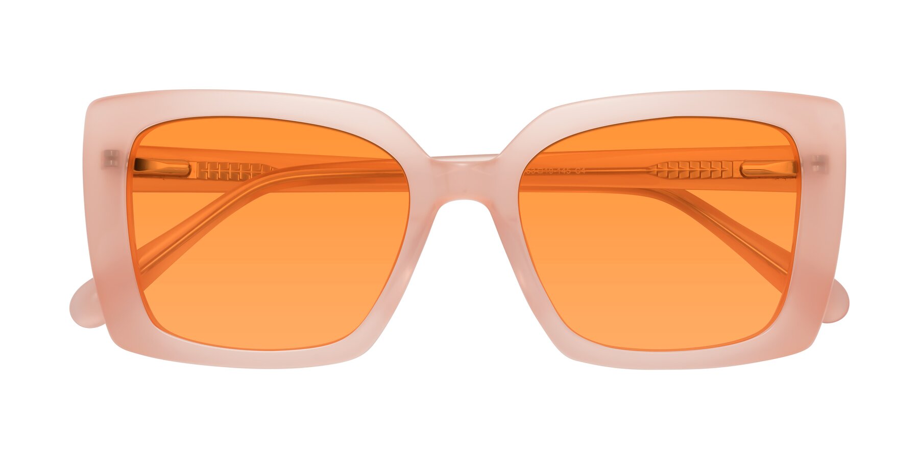 Folded Front of Godness in Coral Pink with Orange Tinted Lenses