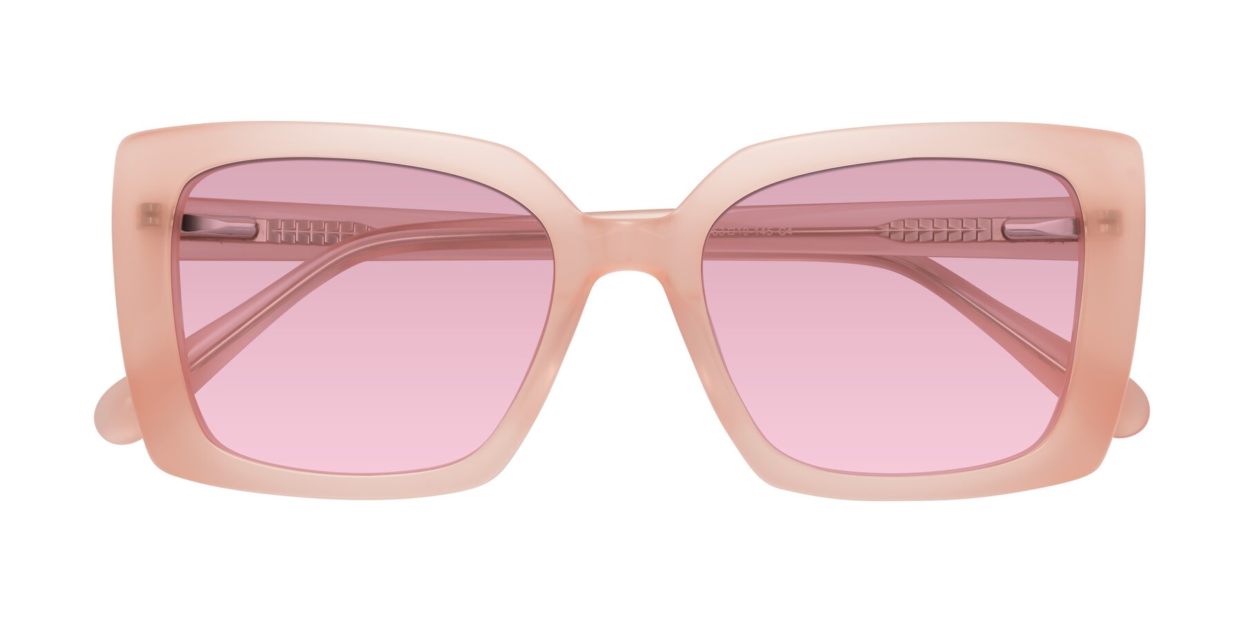 Folded Front of Godness in Coral Pink with Light Wine Tinted Lenses