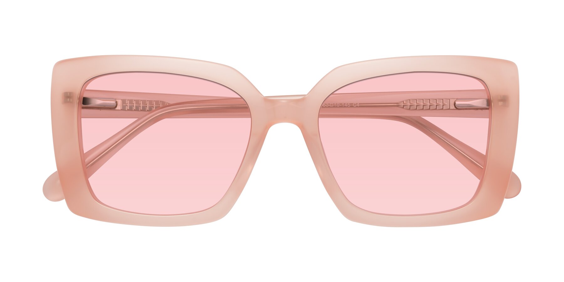 Folded Front of Godness in Coral Pink with Light Garnet Tinted Lenses