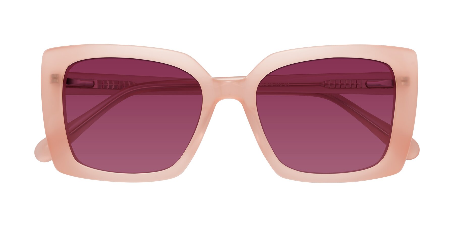 Folded Front of Godness in Coral Pink with Wine Tinted Lenses