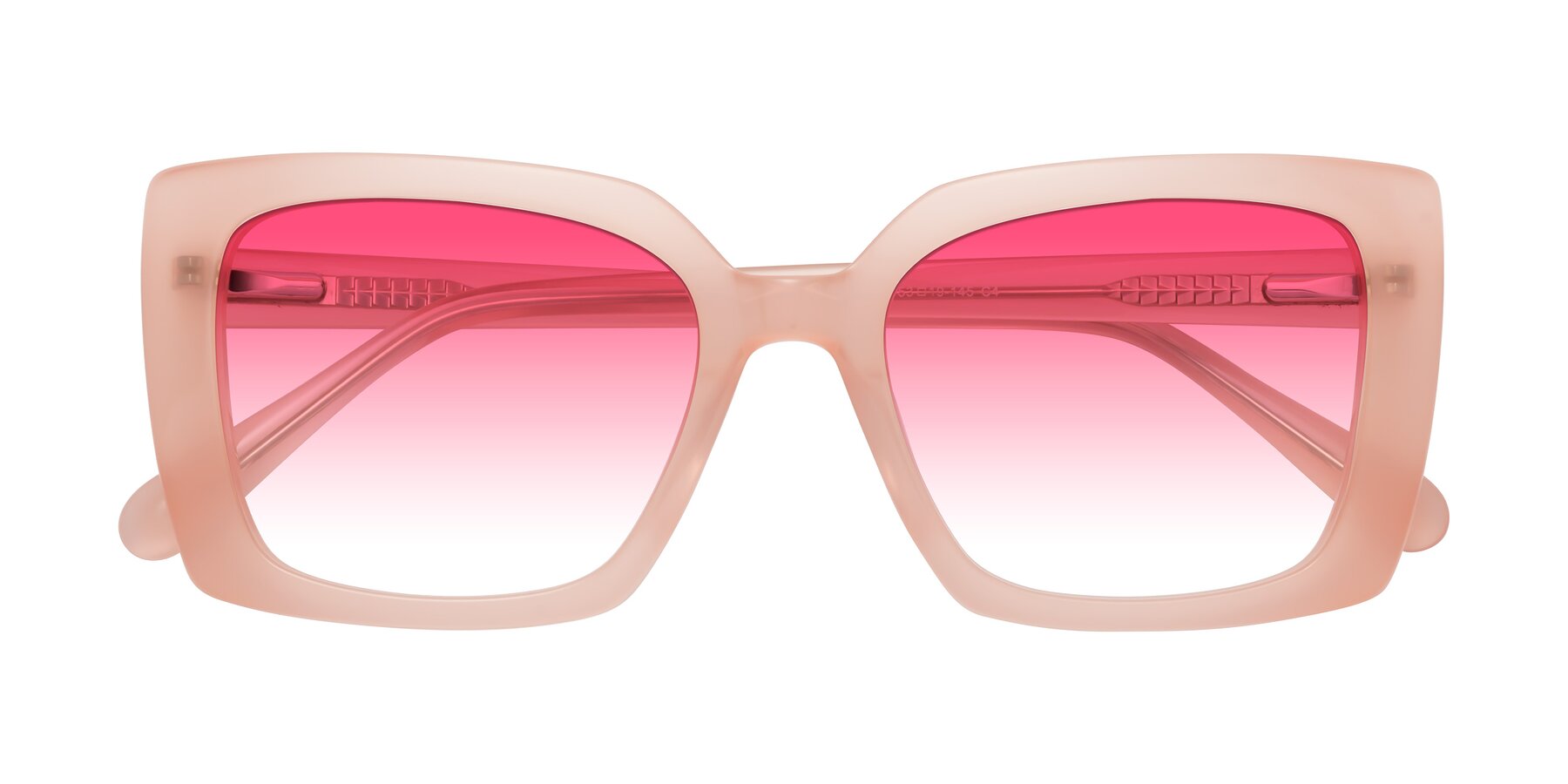 Folded Front of Godness in Coral Pink with Pink Gradient Lenses