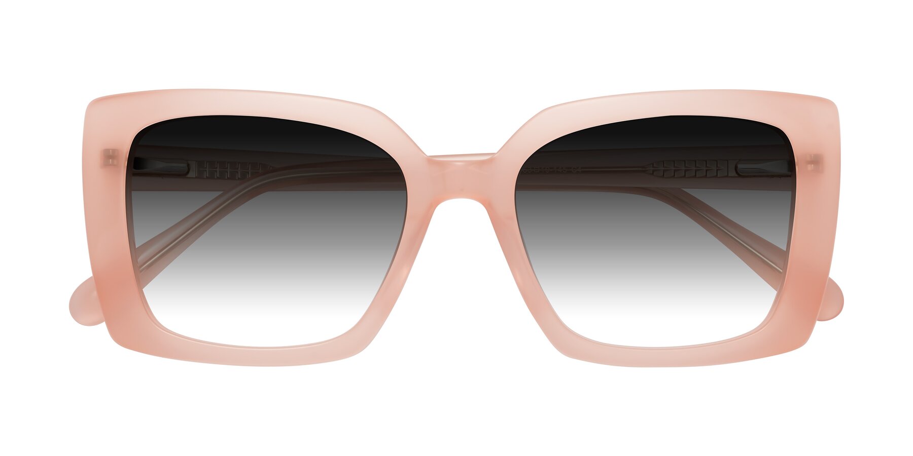 Folded Front of Godness in Coral Pink with Gray Gradient Lenses