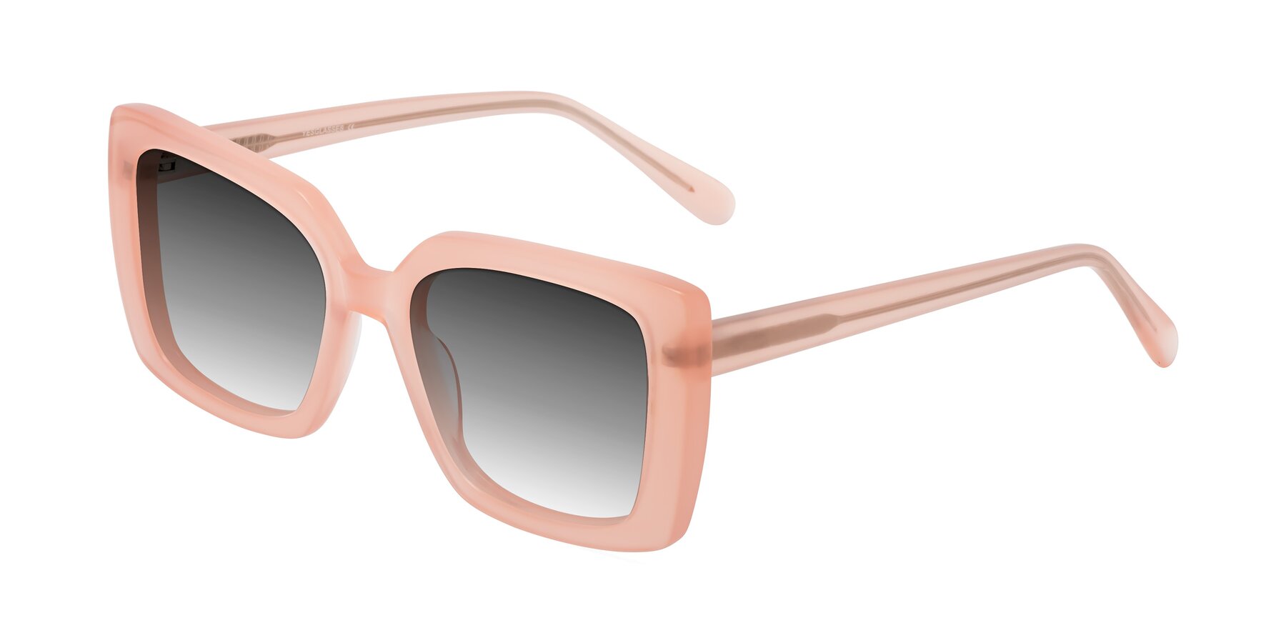 Angle of Godness in Coral Pink with Gray Gradient Lenses