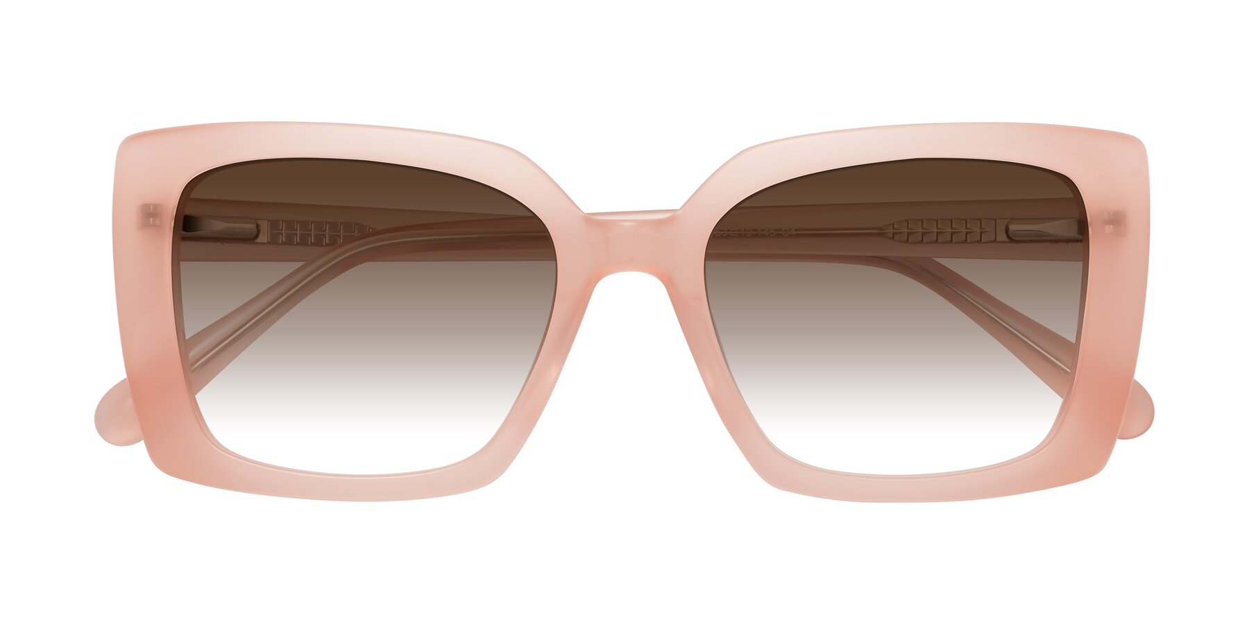 Folded Front of Godness in Coral Pink with Brown Gradient Lenses