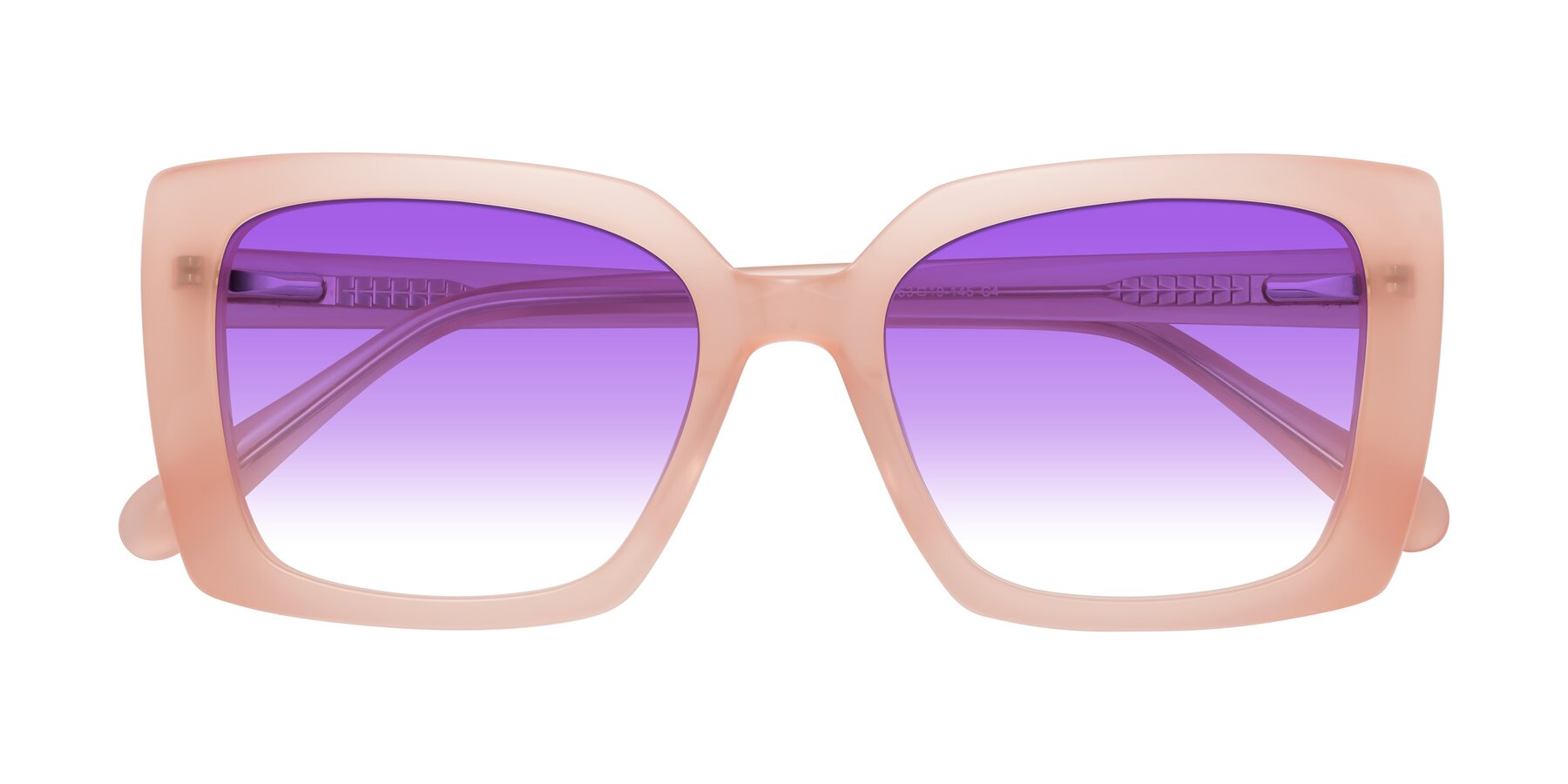 Folded Front of Godness in Coral Pink with Purple Gradient Lenses