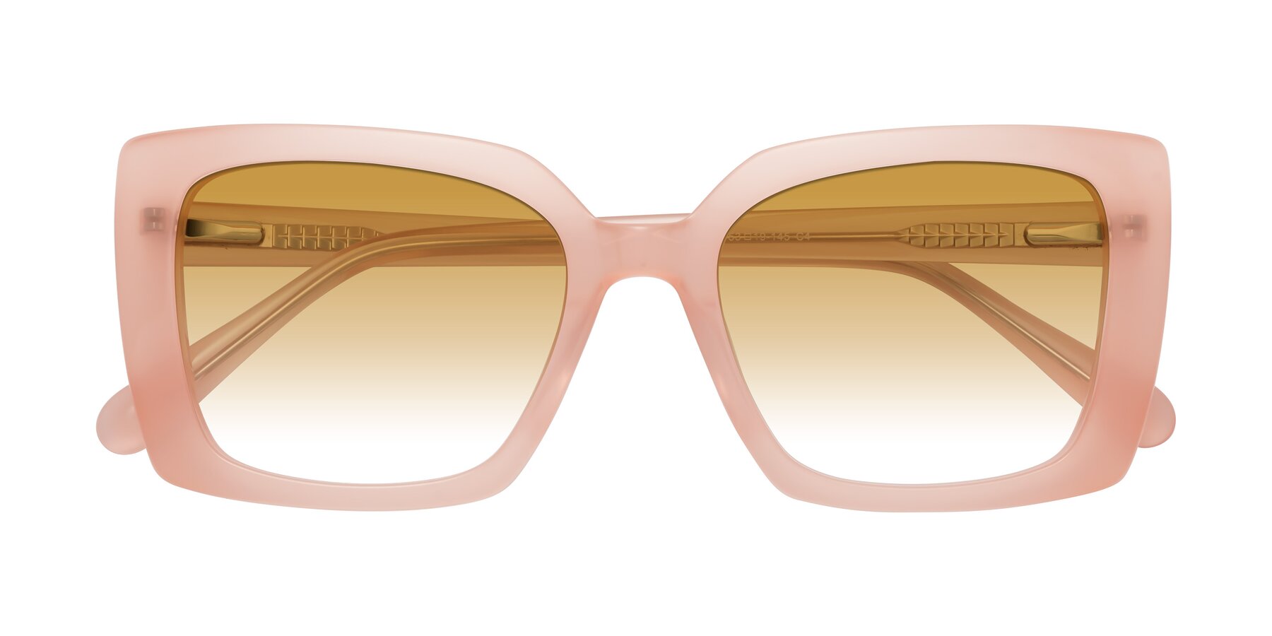 Folded Front of Godness in Coral Pink with Champagne Gradient Lenses