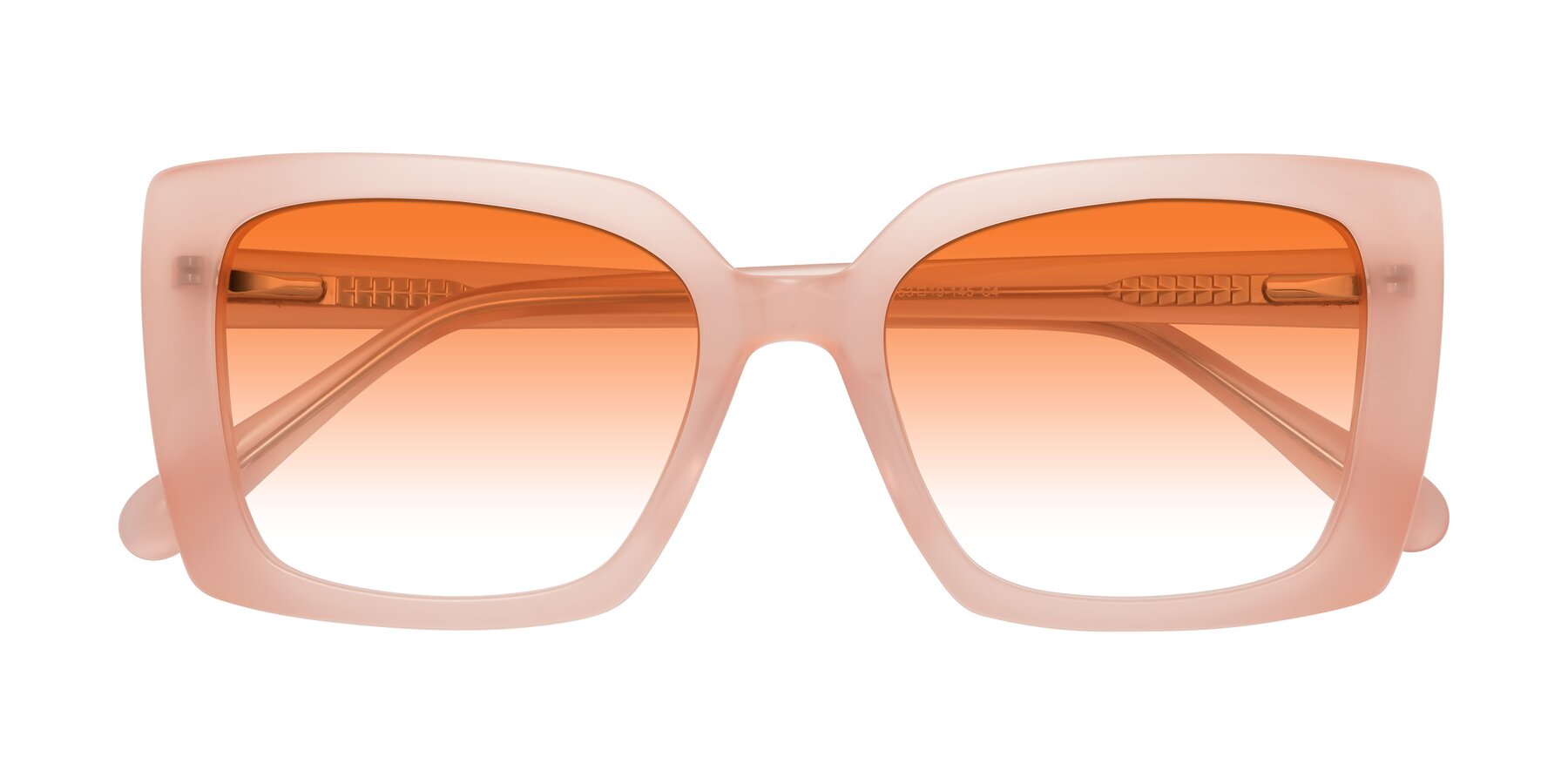 Folded Front of Godness in Coral Pink with Orange Gradient Lenses