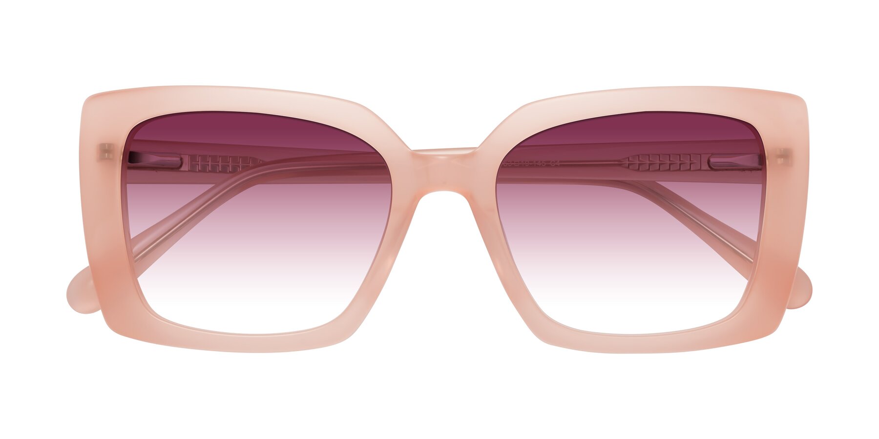 Folded Front of Godness in Coral Pink with Wine Gradient Lenses