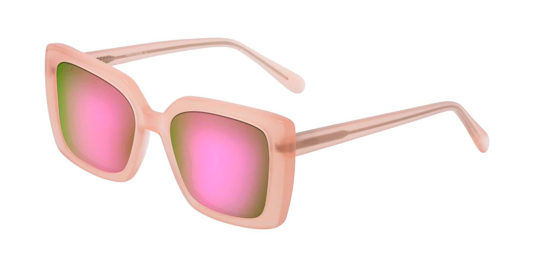 Angle of Godness in Coral Pink with Pink Mirrored Lenses