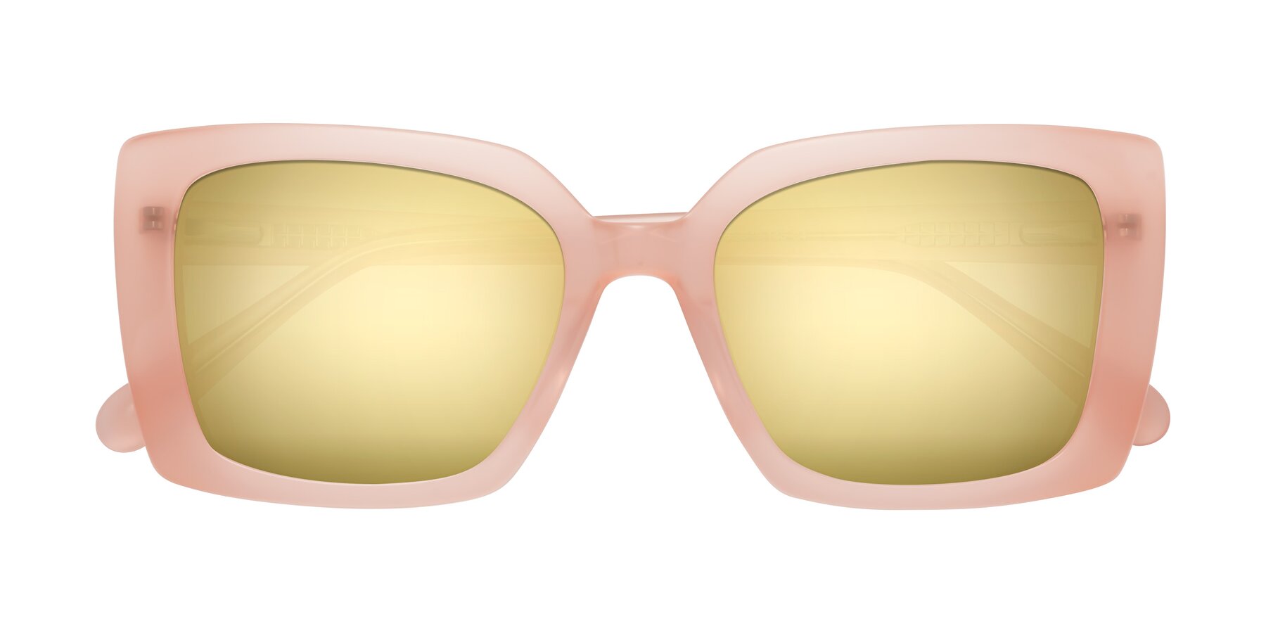 Folded Front of Godness in Coral Pink with Gold Mirrored Lenses