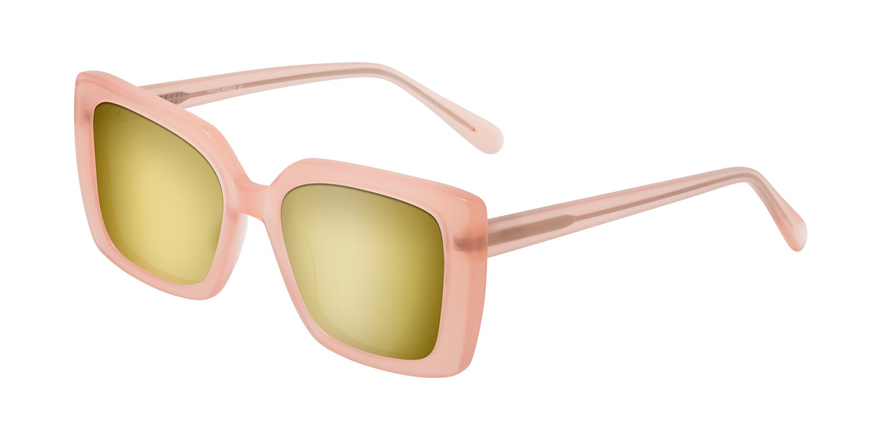 Angle of Godness in Coral Pink with Gold Mirrored Lenses