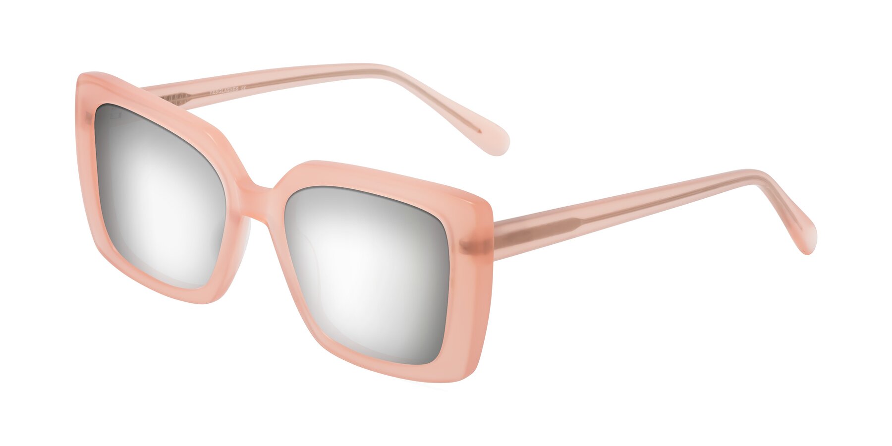 Angle of Godness in Coral Pink with Silver Mirrored Lenses