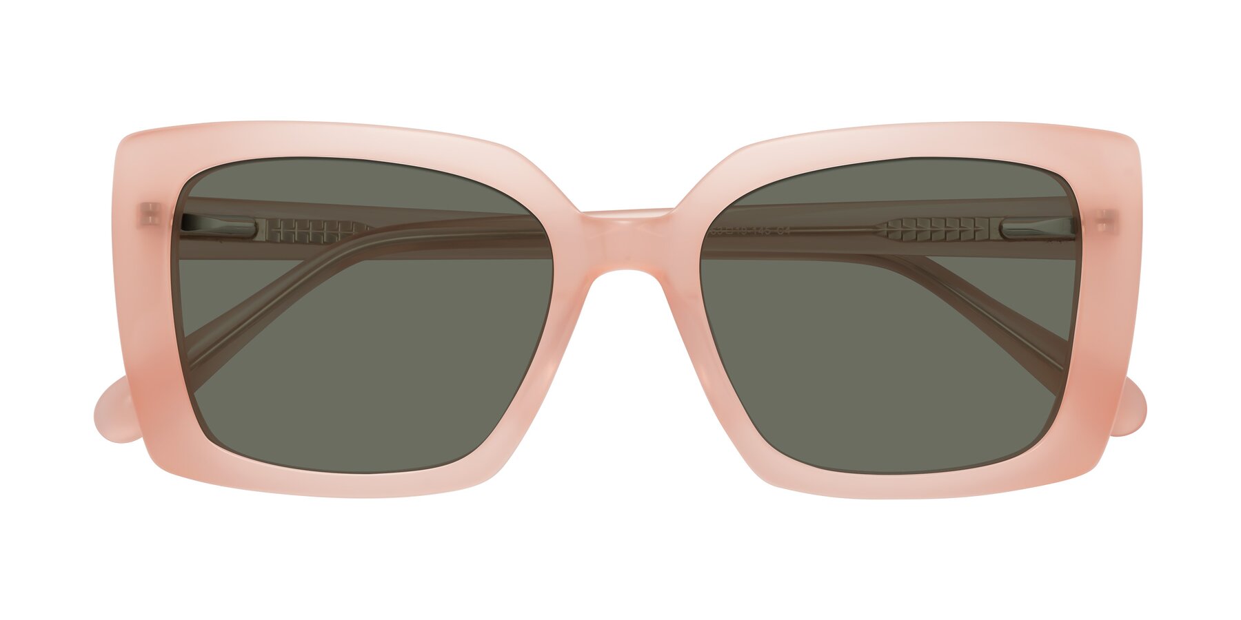 Folded Front of Godness in Coral Pink with Gray Polarized Lenses