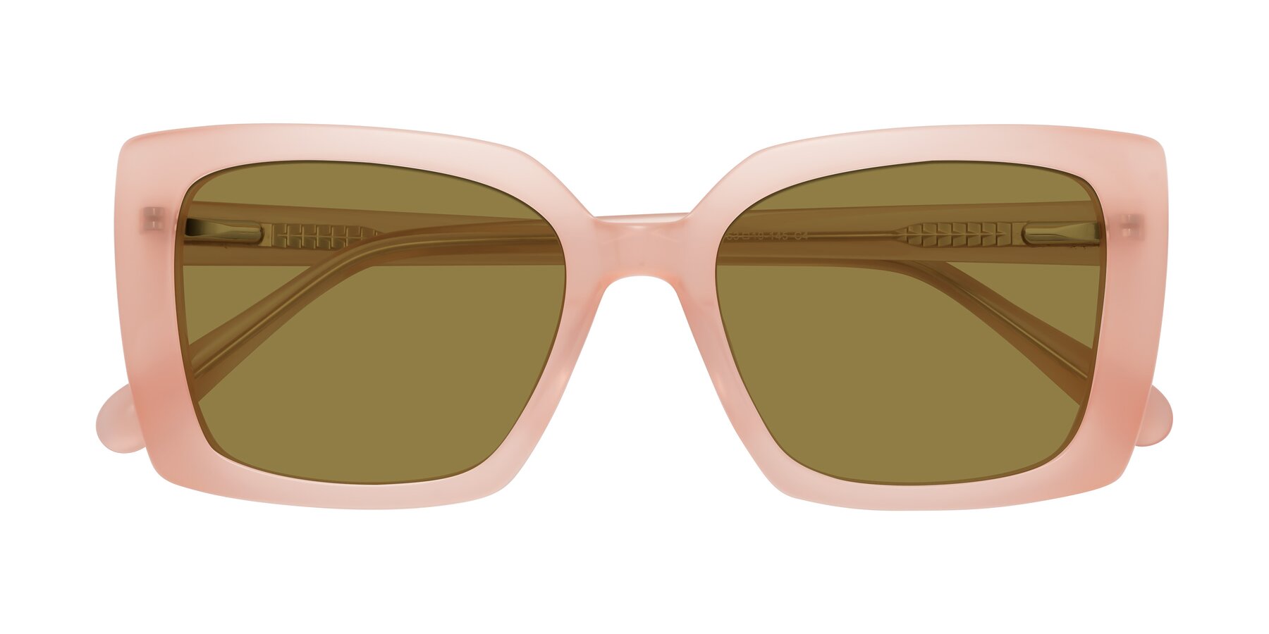 Folded Front of Godness in Coral Pink with Brown Polarized Lenses