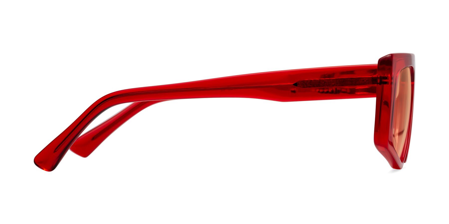 Side of Shiny in Chilli with Light Orange Tinted Lenses