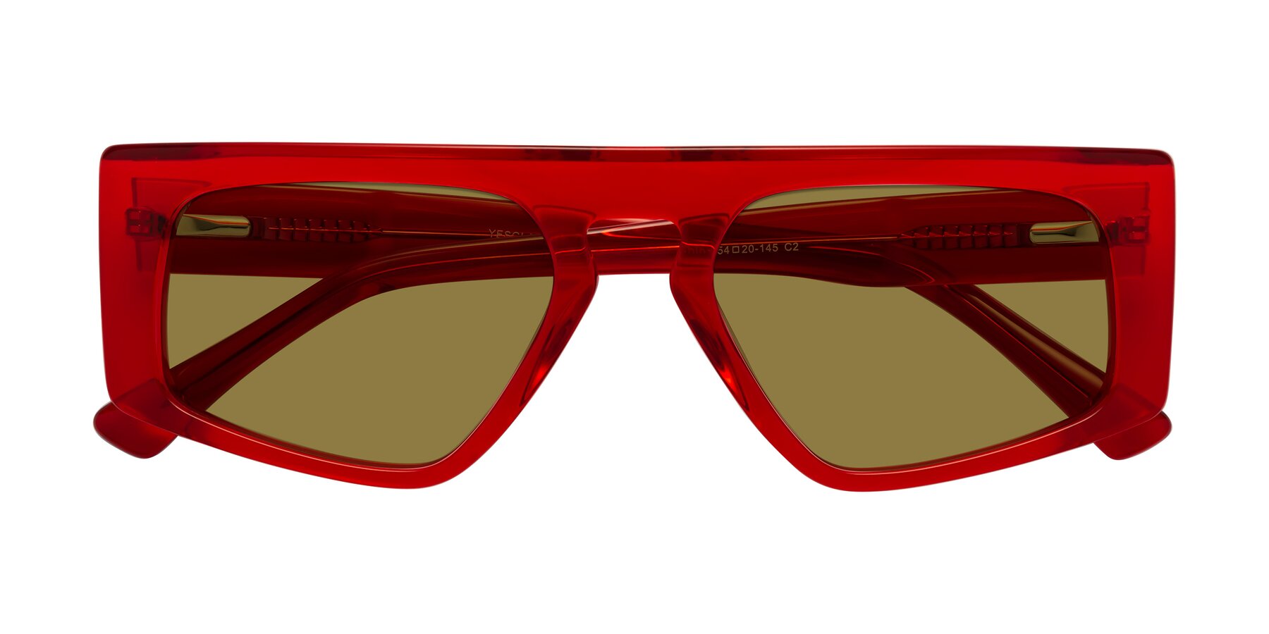 Folded Front of Shiny in Chilli with Brown Polarized Lenses