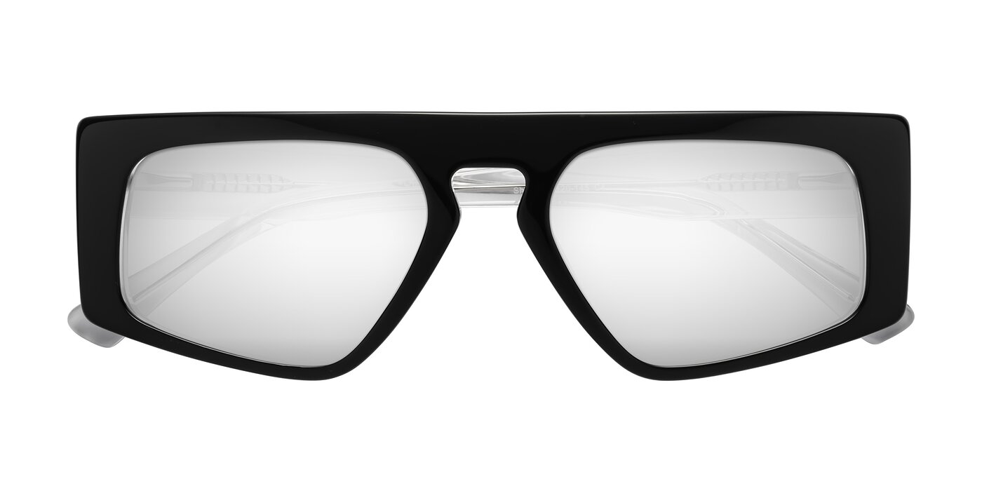 Shiny - Black/Clear Flash Mirrored Sunglasses