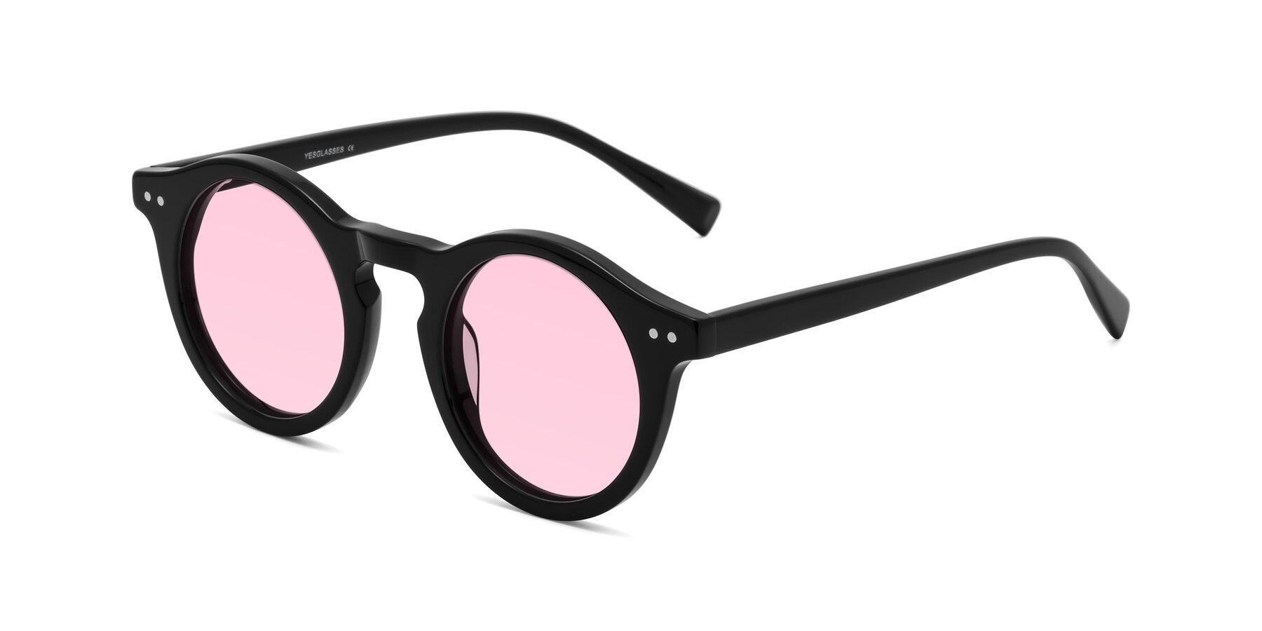 Angle of Baybe in Black with Light Pink Tinted Lenses