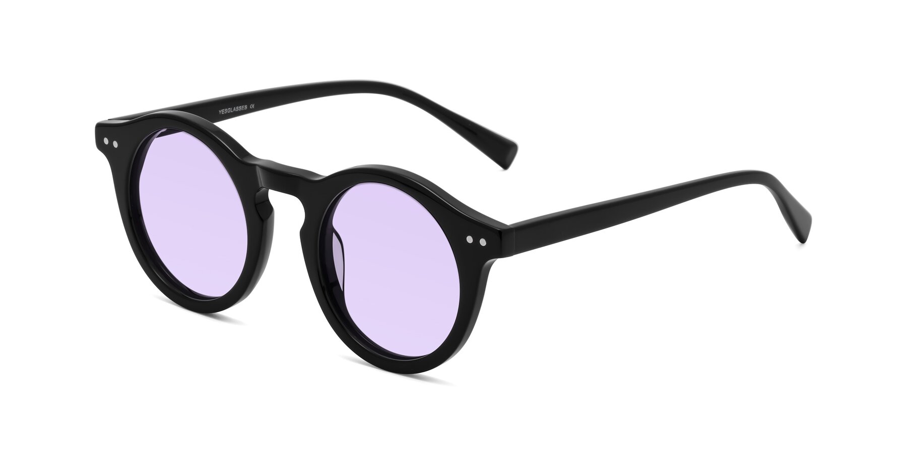 Angle of Baybe in Black with Light Purple Tinted Lenses