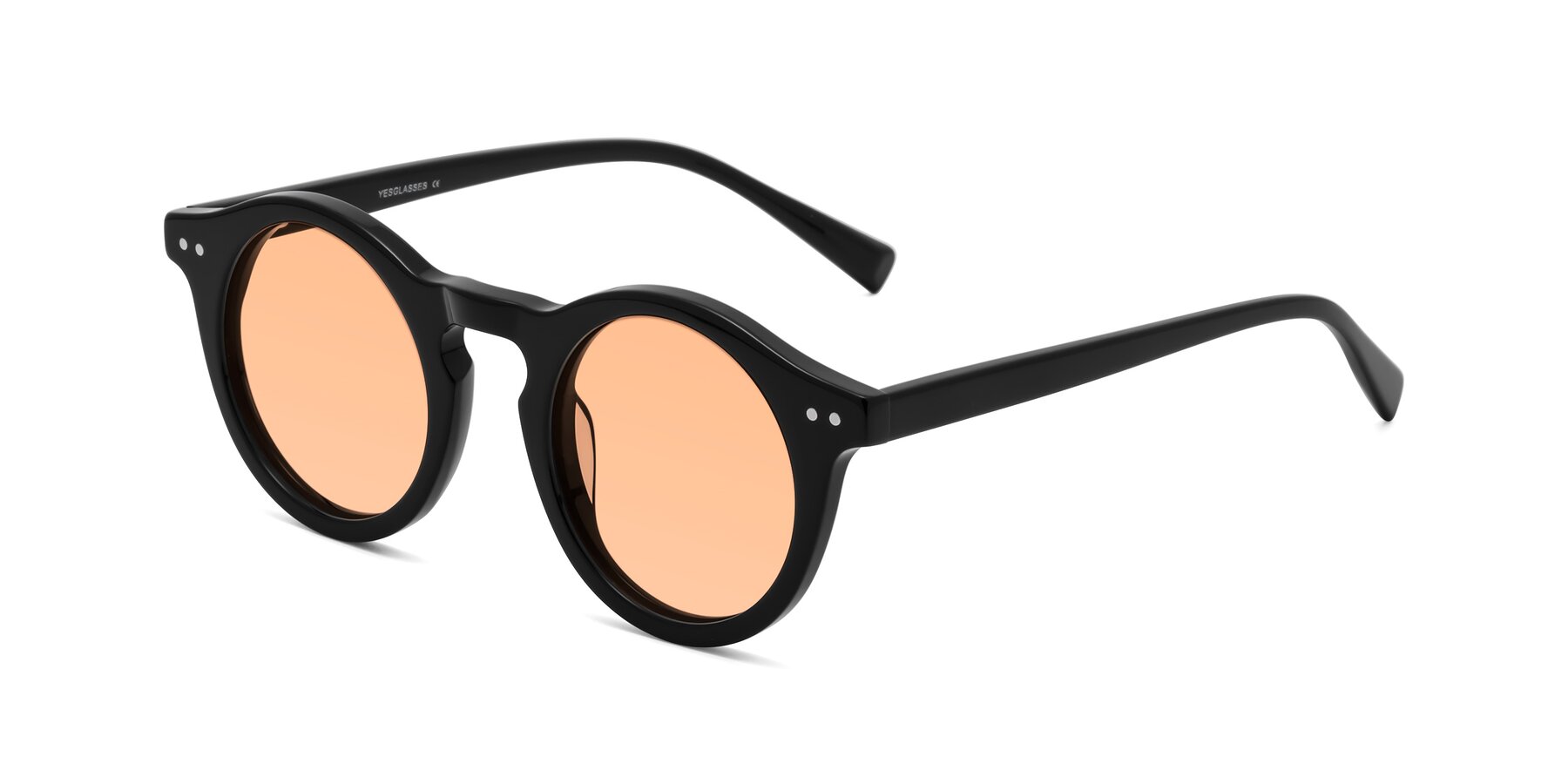 Angle of Baybe in Black with Light Orange Tinted Lenses