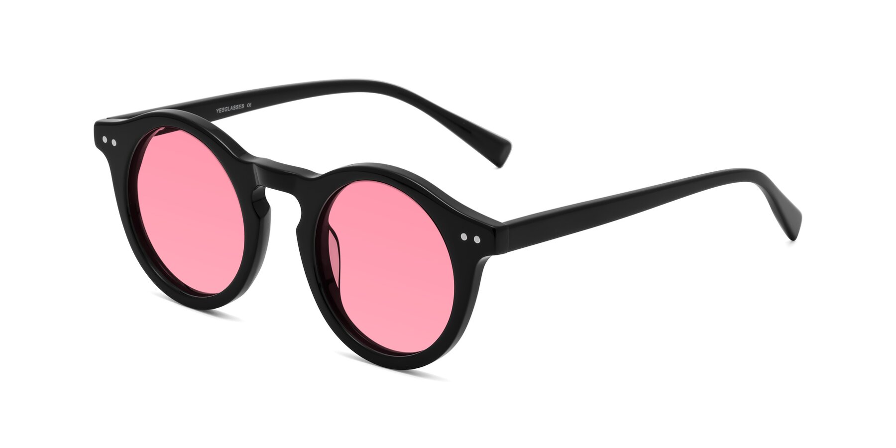 Angle of Baybe in Black with Pink Tinted Lenses