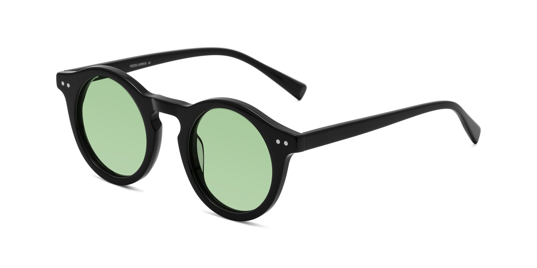 Angle of Baybe in Black with Medium Green Tinted Lenses