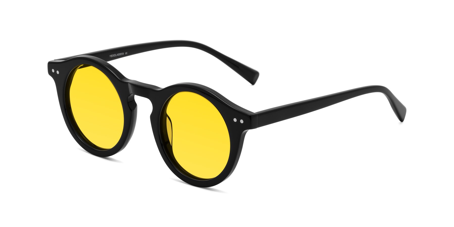 Angle of Baybe in Black with Yellow Tinted Lenses