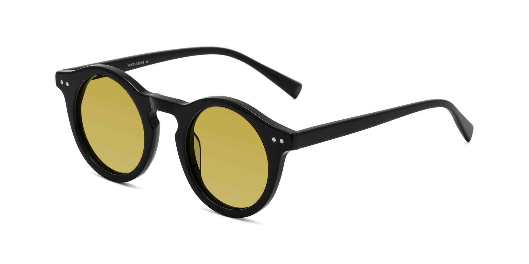 Angle of Baybe in Black with Champagne Tinted Lenses